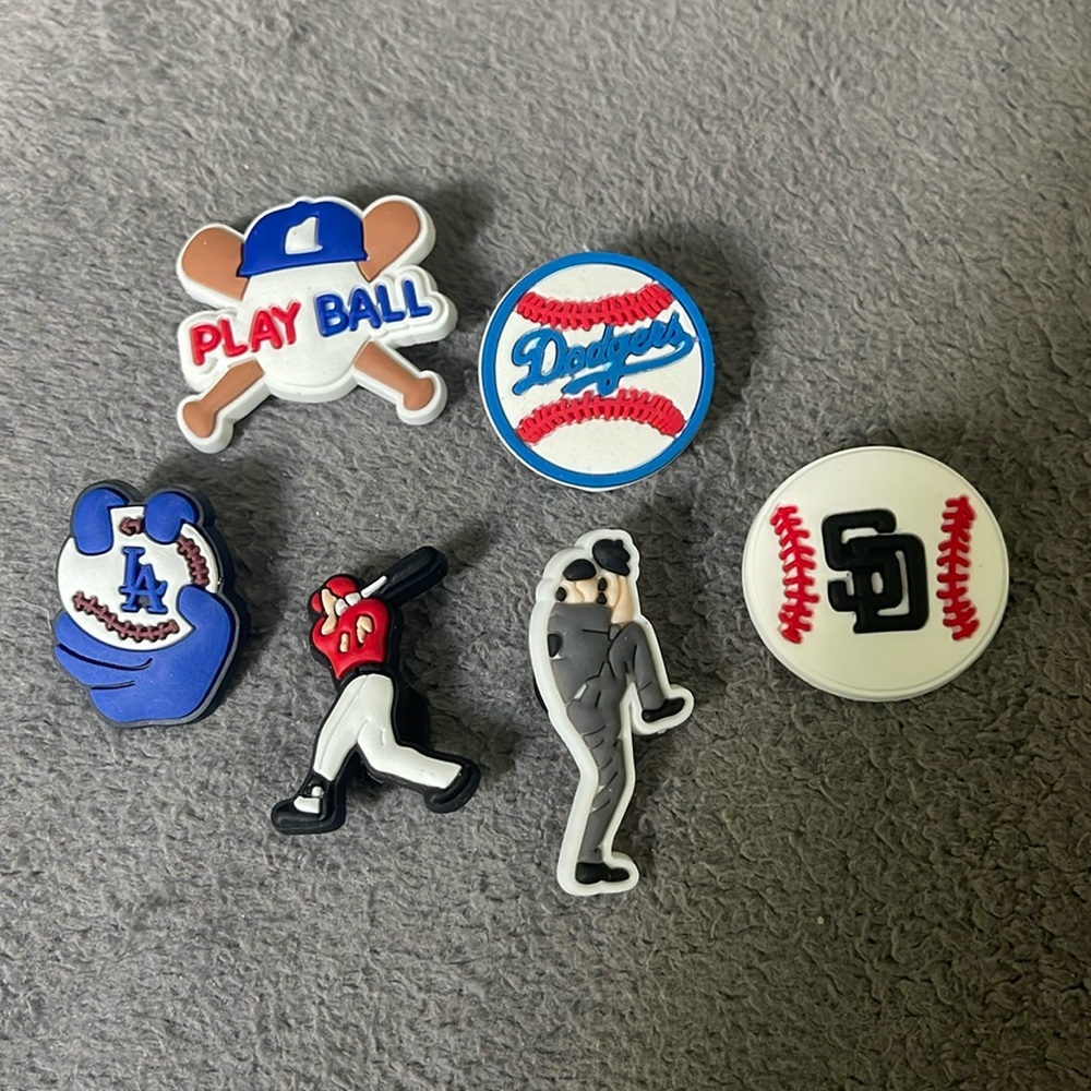 Baseball Croc shoe charms new set of 6